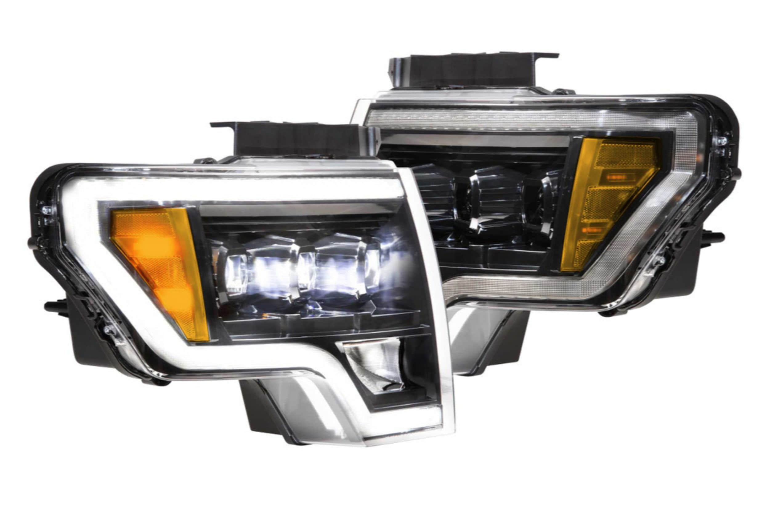 Ford 2009-2014 F150 Truck Chrome Diamond Headlight w/ LED Daytime